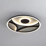 LED plafondlamp Zendisc, motief halve cirkel, Ø 39 cm, zwart
