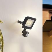 Prios buitenspot Maikel, sensor, 20W, metaal, set van 2