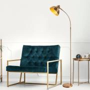 Vloerlamp Varzan, goud, metaal, hoogte 162 cm, E27