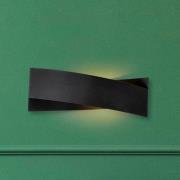 Wandlamp Tadhg, zwart, metaal, 35 cm breed, G9