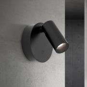 LED-wandlamp Luxy, zwart, aluminium, CCT, dimbaar