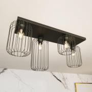 Plafondlamp Barn, 4-lamps, 83 cm, zwart, metaal, E27