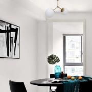 Plafondlamp Damar, goud, glas, 2-lamps, lengte 44 cm, E27