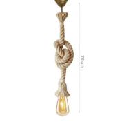 Hanglamp AYD, beige, kabel, hoogte 70 cm, E27, handgemaakt