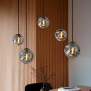 Lindby hanglamp Valentina, E27, 125,5cm hoog, grijs, glas