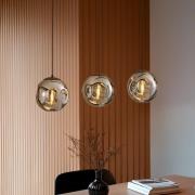 Lindby hanglamp Valentina, E14, 3-lamps, rookgrijs, glas