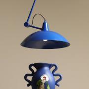 Hanglamp Melos, blauw, Ø 36 cm, metaal