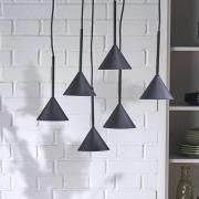 Hanglamp Cono Mini, 6-lamps, zwart GU10