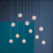 SCHÖNER WOHNEN LED hanglamp Lini wit 11-lamps lang, 3.000 K