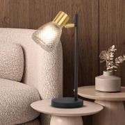 Tafellamp Lindita, glas, rookgrijs, E14, zwenkbaar