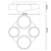 LED plafondlamp Eliora, 4-lamps, wit, CCT, afstandsbediening
