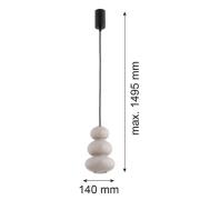 Hanglamp Oman, glanzend grijs, glas, Ø 14 cm