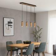 Hanglamp Bolivia, hout, eiken, 3-lamps, lengte 75 cm