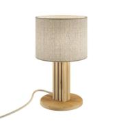 Tafellamp Inka S, eiken/zwart, hout/stof, hoogte 30 cm