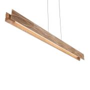 LED hanglamp Atacama, eiken/zwart, hout, lengte 116 cm