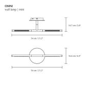 UMAGE LED wandlamp Omni, messingkleurig, breedte 54 cm, 2-lamps.
