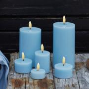 LED-kaars Sille, blauw, hoogte 13 cm, was, werkt op batterijen