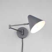 wandlamp Cosima, antraciet, uitsteeklengte 54 cm, metaal