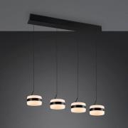 LED hanglamp Dios, zwart, lengte 85 cm, CCT, 4-lamps.