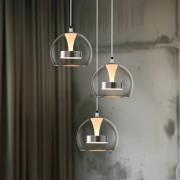 LED hanglamp Flynt, Ø 42 cm chroomkleurig, metaal CCT 3-lamps.