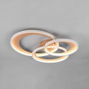 LED plafondlamp Granada, bruin, lengte 71 cm, metaal, CCT