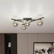 Plafondlamp Smart, zwart/grafiet, 4-lamps