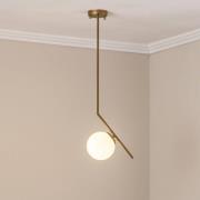 Hanglamp Dolunay, 25 cm lang, goudkleurig, glas, E27