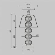 LED tafellamp AMULET, hoogte 45 cm, goudkleurig, metaal/glas