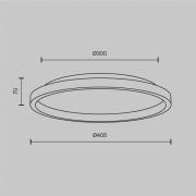 LED plafondlamp Orign, Ø 41 cm, zwart, metaal/steen