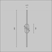 LED wandlamp RENAISSANCE, zwart/zwart, hoogte 63 cm, 2-vleugelig.