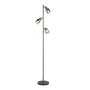 Vloerlamp Cadiz, zwart/antraciet, 3-lamps, hoogte 154 cm