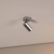 Oktano plafondspot, chroomkleurig, lengte 13 cm, metaal