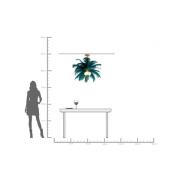 KARE hanglamp Feather Palm, groen, veren, Ø 87 cm, G9
