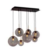 By Rydens hanglamp Laura, lengte 86 cm, 7-lamps, rookgrijs
