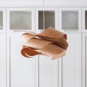 LZF hanglamp Link, kersenhout/nikkelkleurig, Ø 46 cm, hout