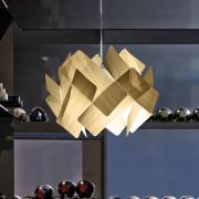 LZF hanglamp Escape, ivoorkleurig/nikkelkleurig Ø 30 cm hout