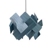 LZF hanglamp Escape, blauw/nikkelkleurig, Ø 30 cm, hout