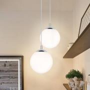 Paulmann hanglamp Globe, wit gesatineerd/chroom Ø 20 cm IP44