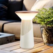 LED tafellamp Pilia, bruin/lichtgrijs, hoogte 24 cm, IP44