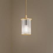 Buiten hanglamp Nora, goud/transparant, IP44, glas