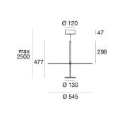 LED hanglamp Stilo_P, zwart, Ø 55 cm, IP40