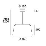 LED hanglamp Delfi_P, zwart, Ø 45 cm, metaal