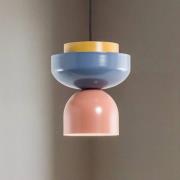 Hanglamp Ulia, koraal/blauw/geel