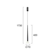 LED hanglamp Rina, zwart/helder, Ø 7 cm, metaal/acryl