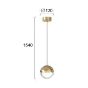 LED hanglamp Zirea, goudkleurig, Ø 12 cm, metaal