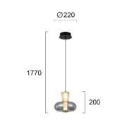 LED hanglamp Sire, Ø 22 cm, rookgrijs/brons, metaal/glas