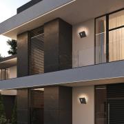 LED buiten wandlamp Siena, donkergrijs, hoogte 28 cm, metaal