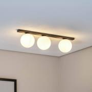 Plafondlamp Fit, zwart/opaal, 3-lamps