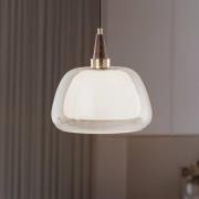 Hanglamp Ermo, kleur antiek messing, Ø 30 cm, glas/metaal