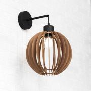 Wandlamp Clay, Ø 23 cm, berkenmultiplex, arm, E27